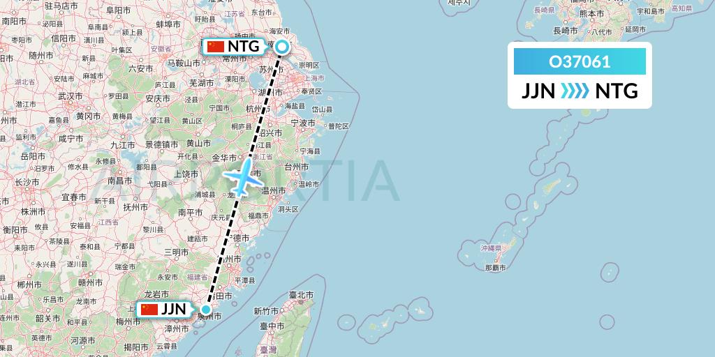 O37061 SF Airlines Flight Map: Jinjiang to Nantong