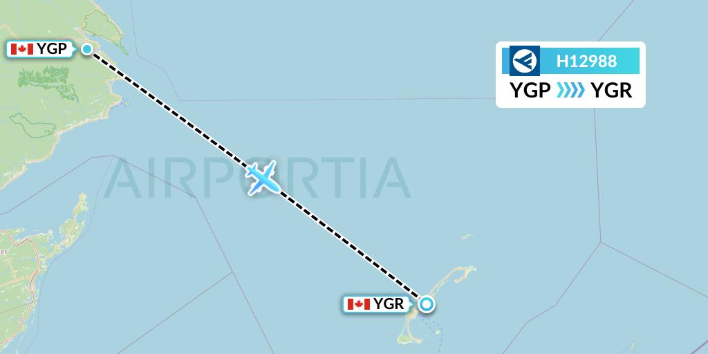 H12988 Hahn Air Systems Flight Map: Gaspe to Iles-de-la-Madeleine