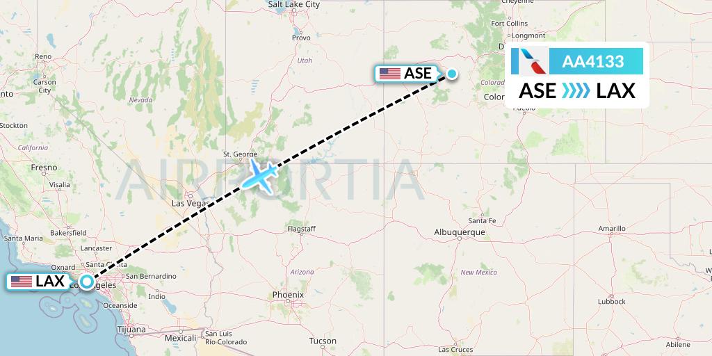AA4133 American Airlines Flight Map: Aspen to Los Angeles