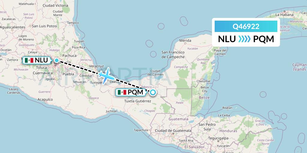 Q46922 Euroairlines Flight Map: Reyes Acozac to Mexico