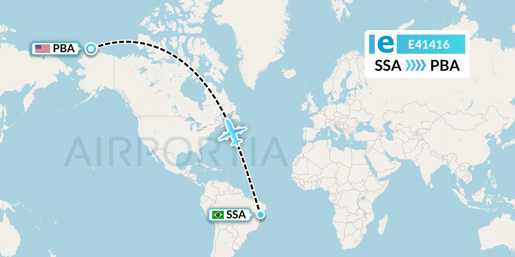 E41416 Estelar Latinoamerica C.A. Flight Map: Salvador to Barrow