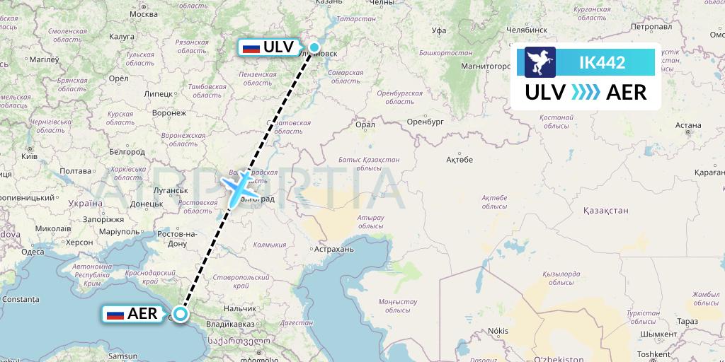IK442 Air Kiribati Flight Map: Ulyanovsk to Sochi