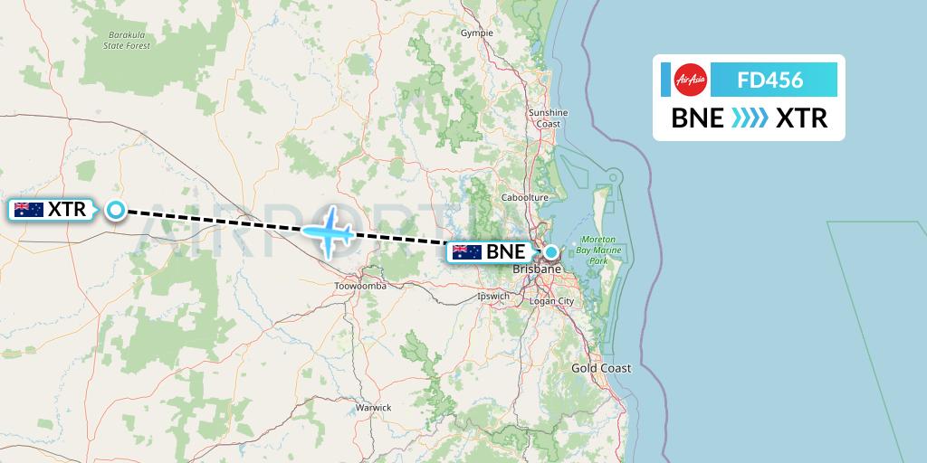FD456 Thai AirAsia Flight Map: Brisbane to Australia