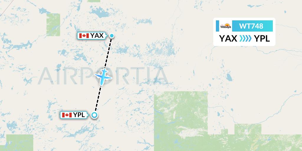 WT748 Swiftair Flight Map: Wapekeka to Pickle Lake
