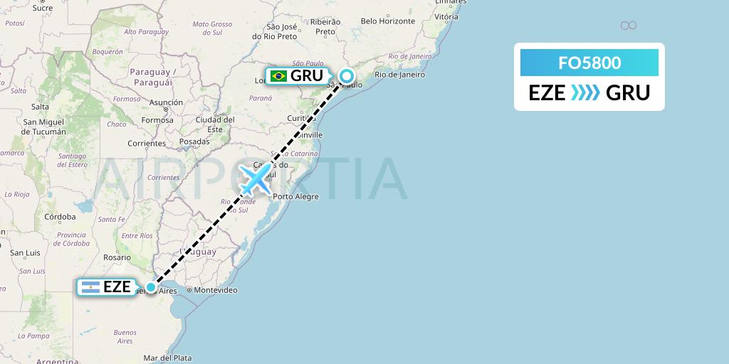 FO5800 Aero Flightops Uk Limited Flight Map: Buenos Aires to Sao Paulo