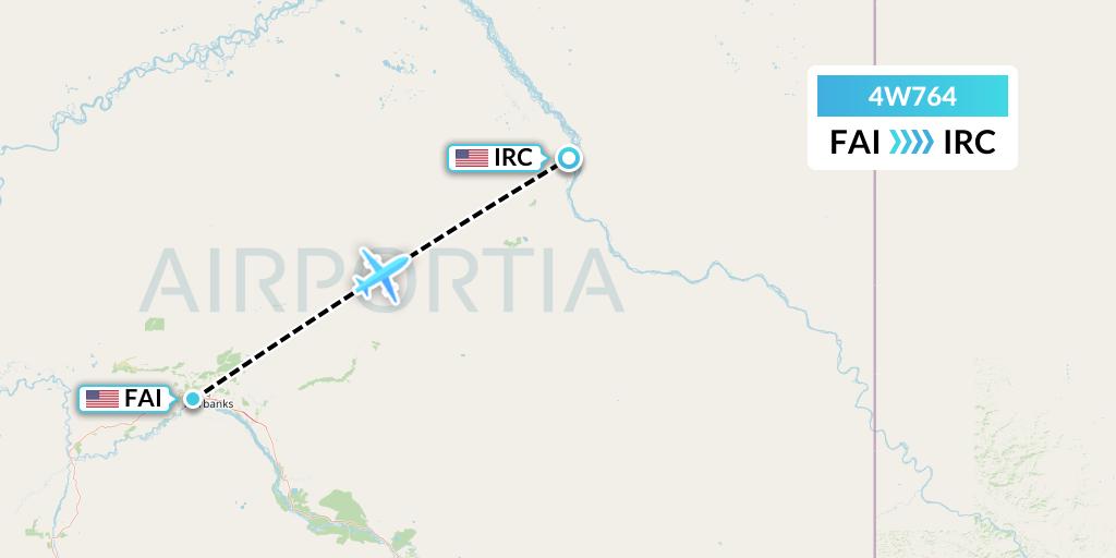 4W764 Warbelows Air Ventures Flight Map: Fairbanks to Circle