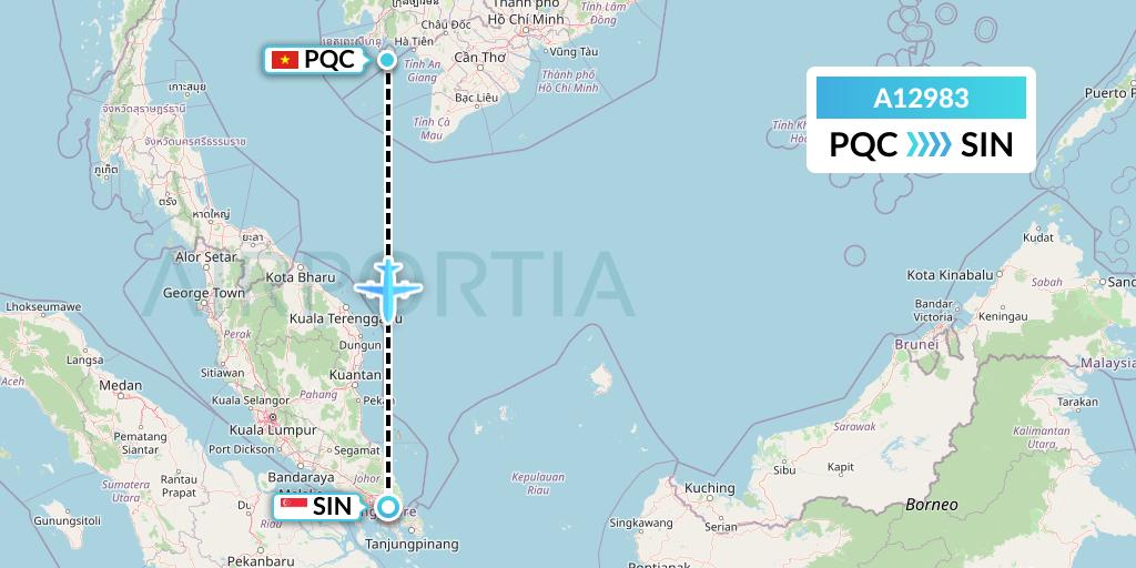 A12983 A.p.g. Distribution Systems Flight Map: Phu Quoc to Singapore
