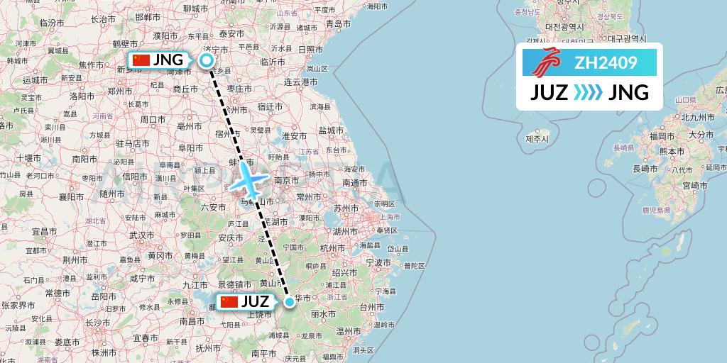 ZH2409 Shenzhen Airlines Flight Map: Quzhou to Jining
