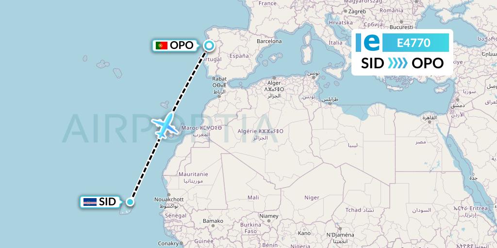 E4770 Estelar Latinoamerica C.A. Flight Map: Espargos to Porto
