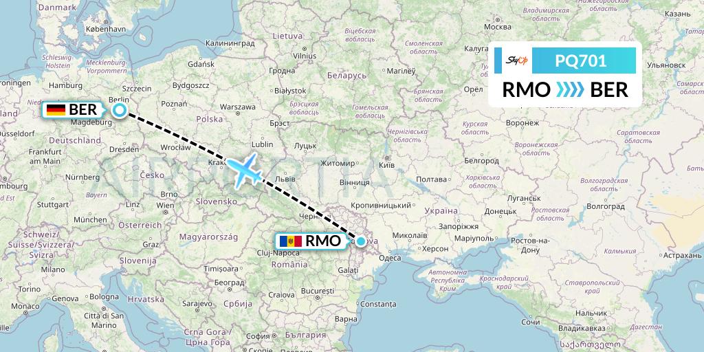 PQ701 SkyUp Airlines Flight Map: Chisinau to Berlin