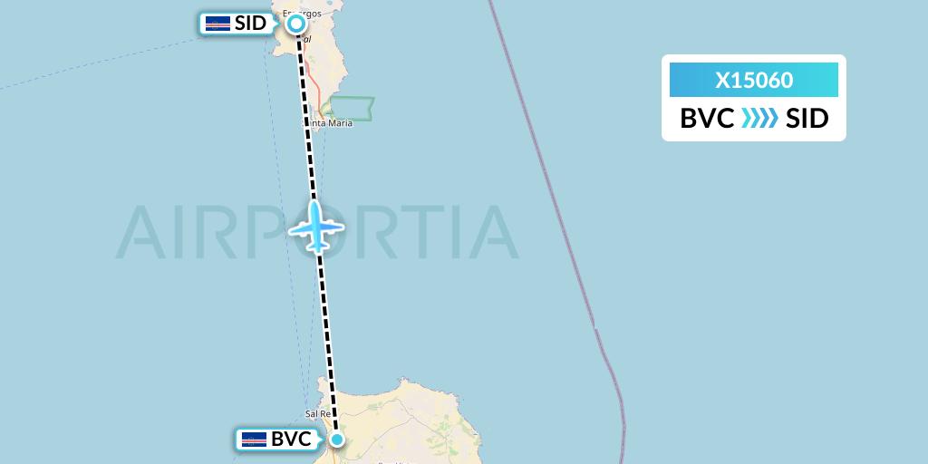 X15060 Nik Airways Flight Map: Boa Vista to Espargos