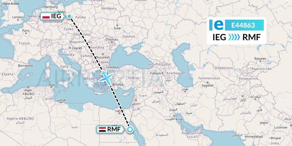 E44863 Estelar Latinoamerica C.A. Flight Map: Zielona Gora to Marsa Alam