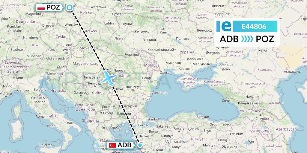E44806 Estelar Latinoamerica C.A. Flight Map: Izmir to Poznan