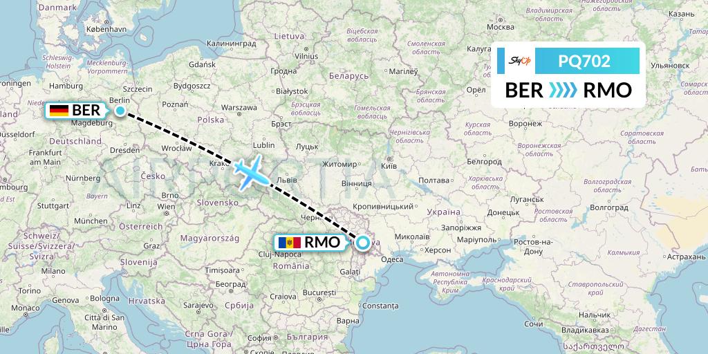 PQ702 SkyUp Airlines Flight Map: Berlin to Chisinau