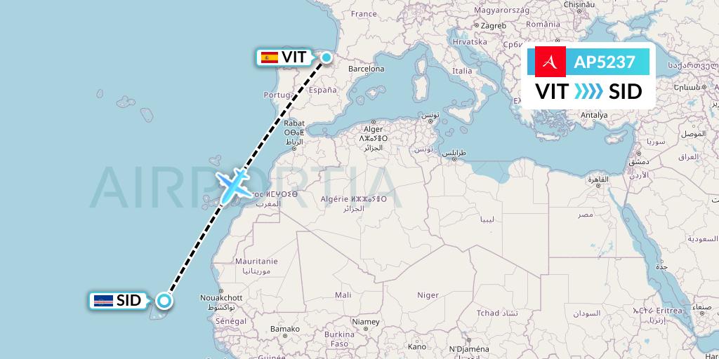AP5237 AlbaStar Flight Map: Vitoria to Espargos