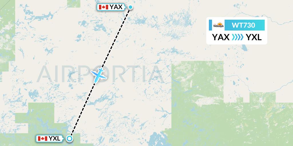 WT730 Swiftair Flight Map: Wapekeka to Sioux Lookout