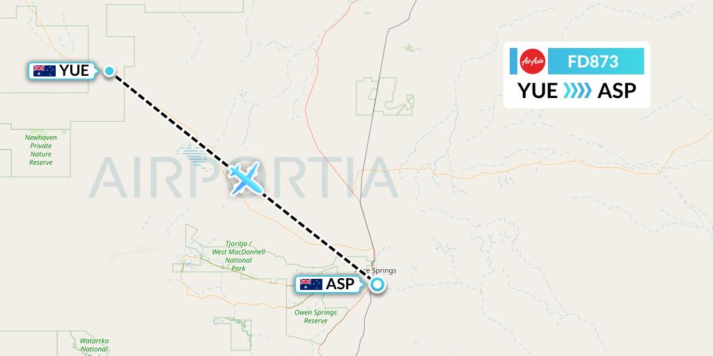 FD873 Thai AirAsia Flight Map: Australia to Alice Springs