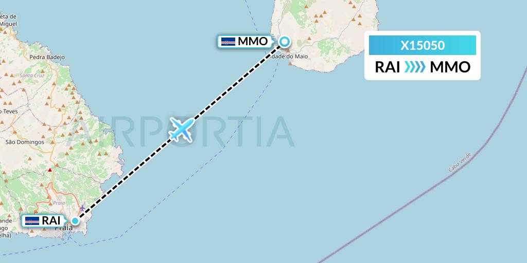 X15050 Nik Airways Flight Map: Praia to Vila do Maio