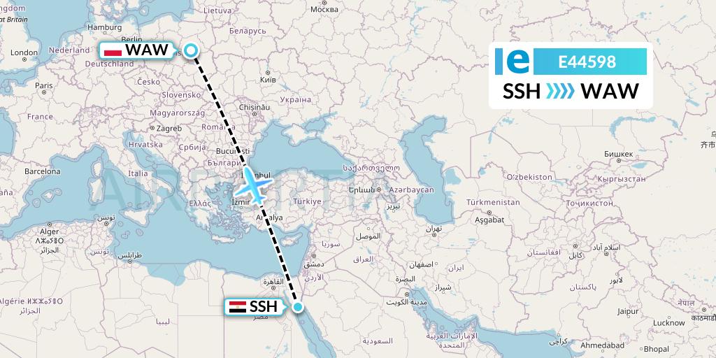 E44598 Estelar Latinoamerica C.A. Flight Map: Sharm el-Sheikh to Warsaw