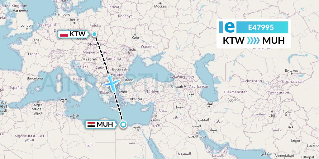 E47995 Estelar Latinoamerica C.A. Flight Map: Katowice to Mersa Matruh