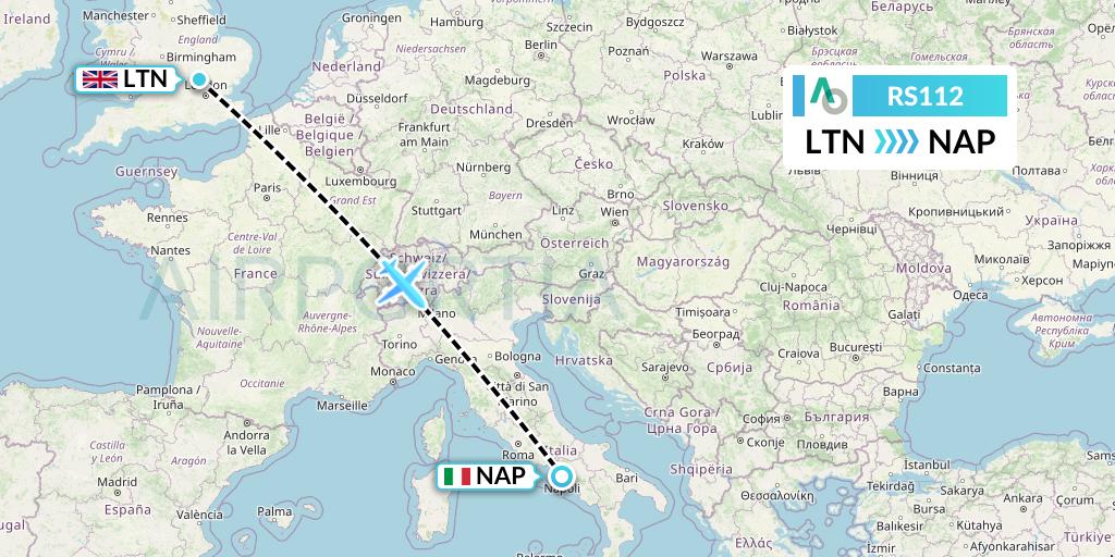 RS112 Air Seoul Flight Map: London to Naples