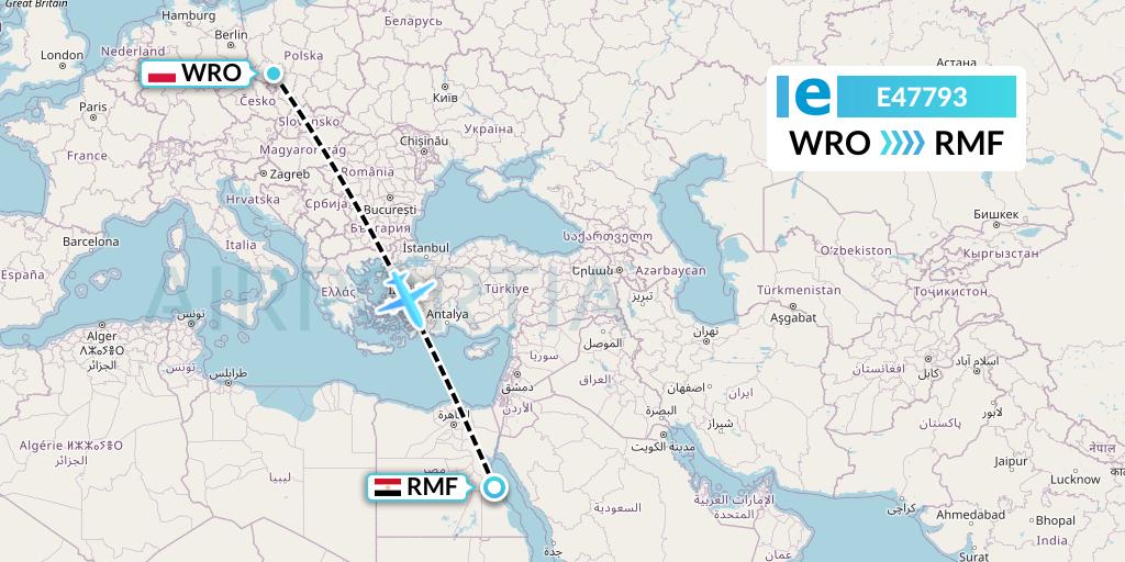 E47793 Estelar Latinoamerica C.A. Flight Map: Wroclaw to Marsa Alam