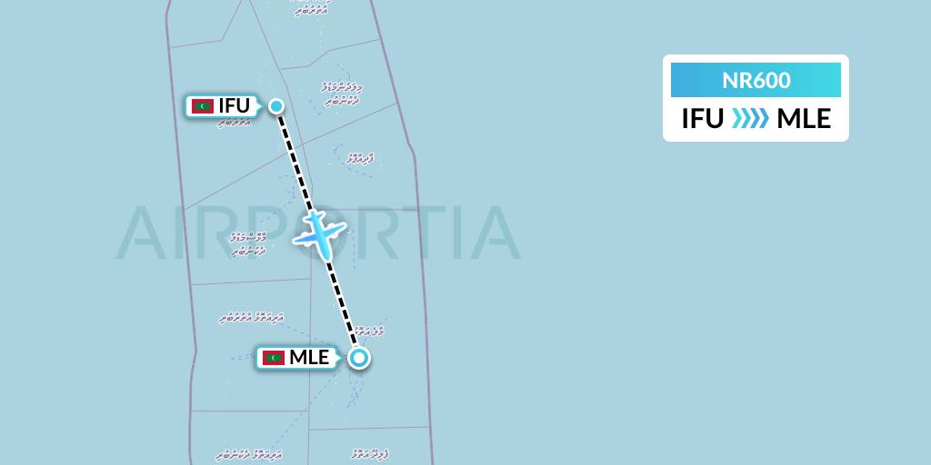NR600 Manta Air Flight Map: Ifuru to Male