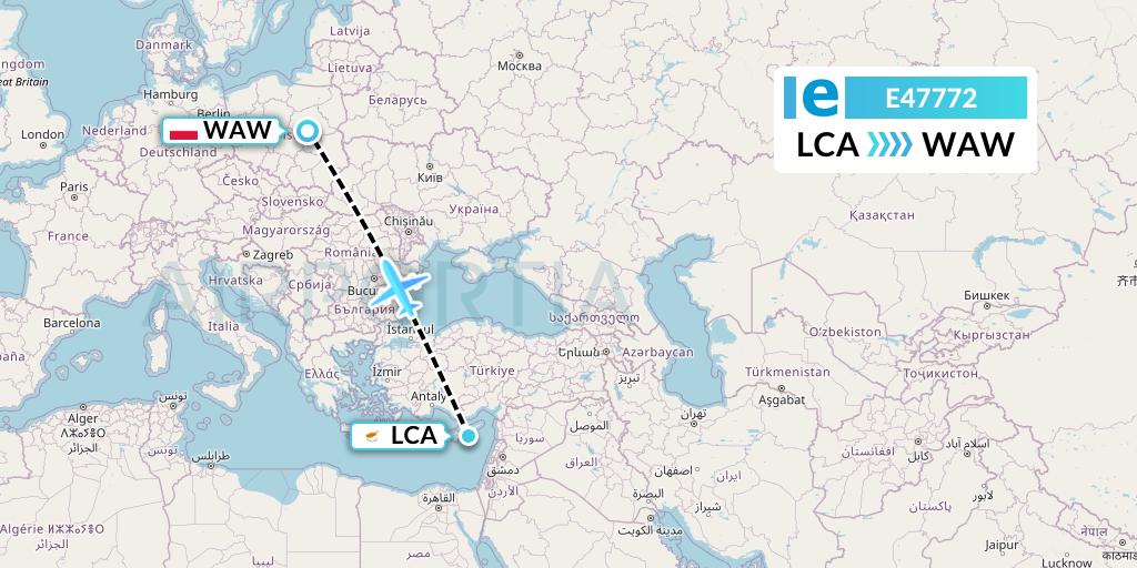 E47772 Estelar Latinoamerica C.A. Flight Map: Larnaca to Warsaw