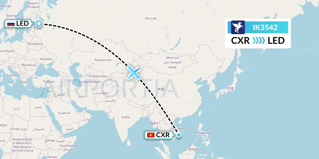 IK3542 Air Kiribati Flight Map: Nha Trang to St. Petersburg