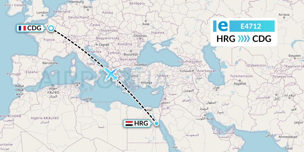 E4712 Estelar Latinoamerica C.A. Flight Map: Hurghada to Paris
