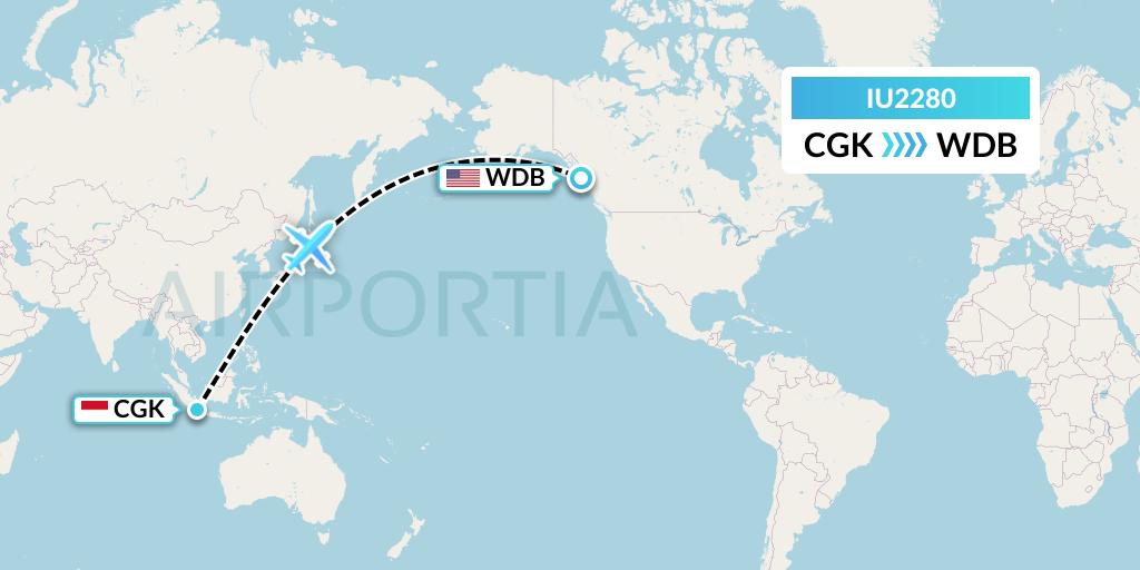 IU2280 Pt. Super Air Jet Flight Map: Jakarta to Deep Bay