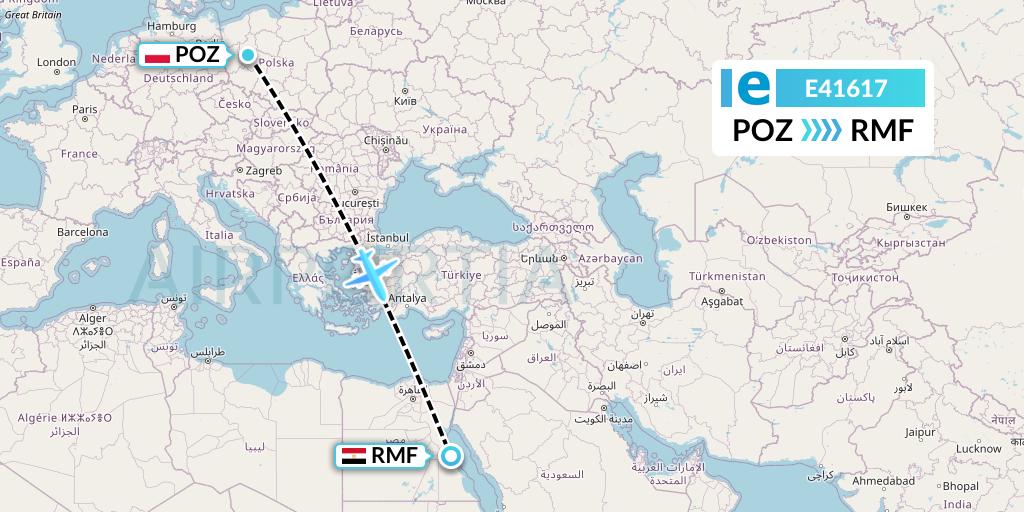 E41617 Estelar Latinoamerica C.A. Flight Map: Poznan to Marsa Alam