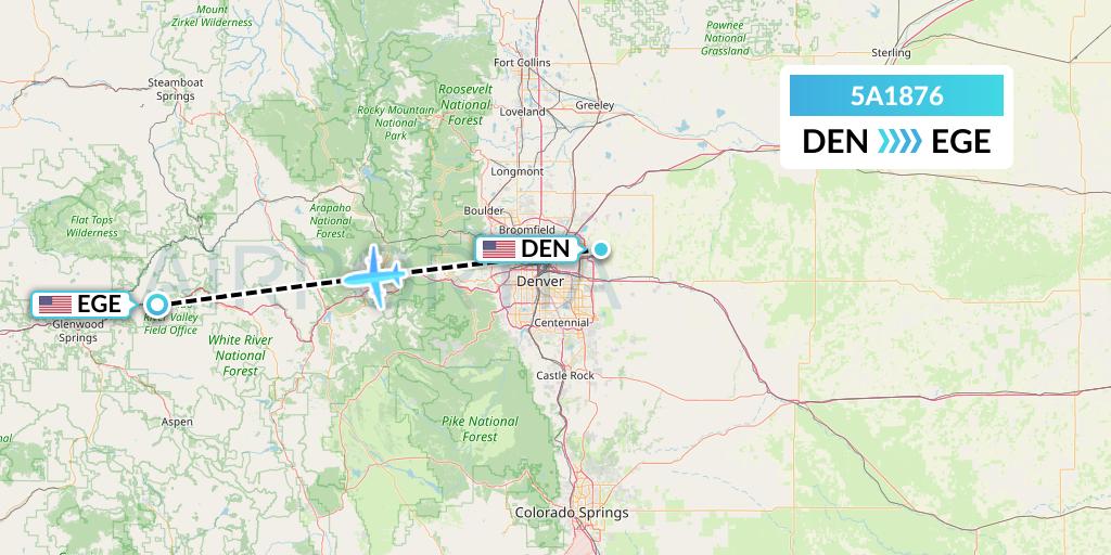 5A1876 Alpine Air Express Flight Map: Denver to Eagle