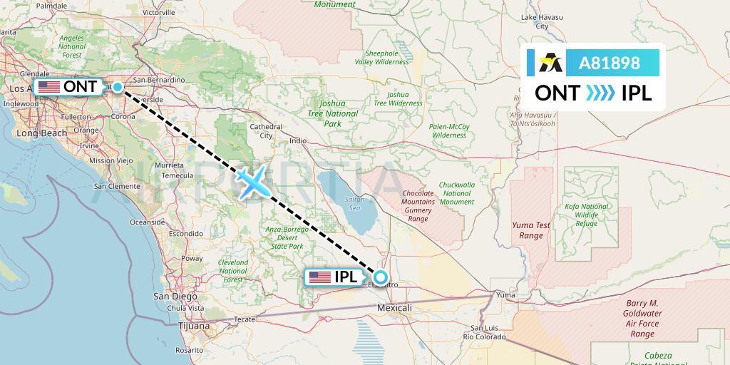 A81898 Aerolink Uganda Flight Map: Ontario to Imperial