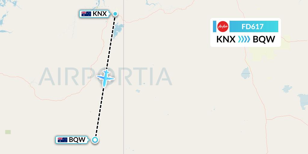 FD617 Thai AirAsia Flight Map: Kununurra to Australia