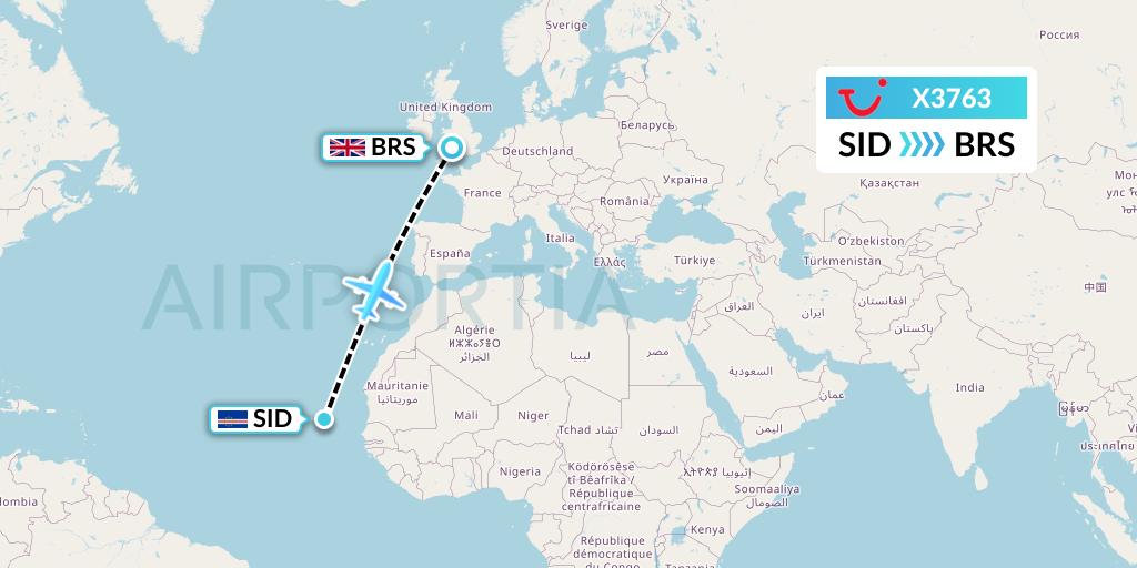 X3763 TUI fly Germany Flight Map: Espargos to Bristol
