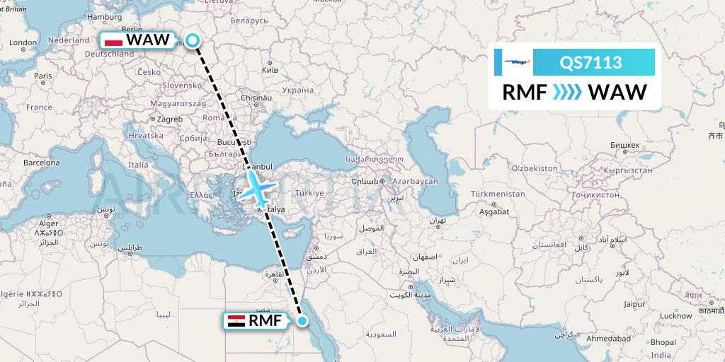 QS7113 Smartwings Flight Map: Marsa Alam to Warsaw