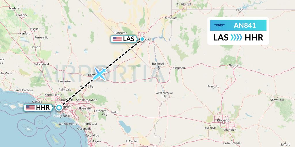AN841 Advanced Air Flight Map: Las Vegas to Hawthorne