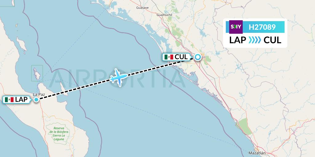 H27089 Sky Airline Flight Map: La Paz to Culiacan