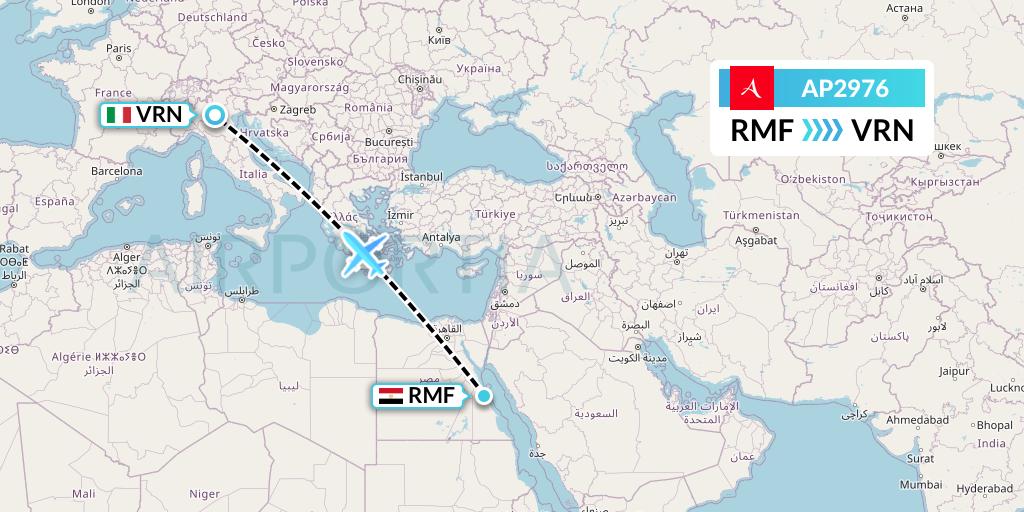 AP2976 AlbaStar Flight Map: Marsa Alam to Verona