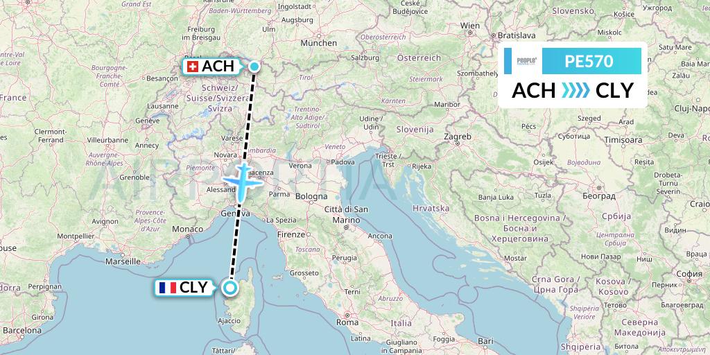 PE570 People's Viennaline Flight Map: St. Gallen to Calvi