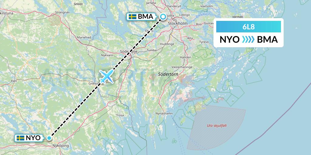6L8 Aklak Air Flight Map: Stockholm to Stockholm