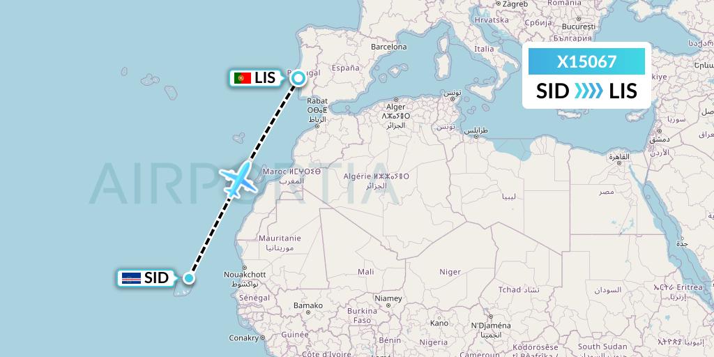 X15067 Nik Airways Flight Map: Espargos to Lisbon