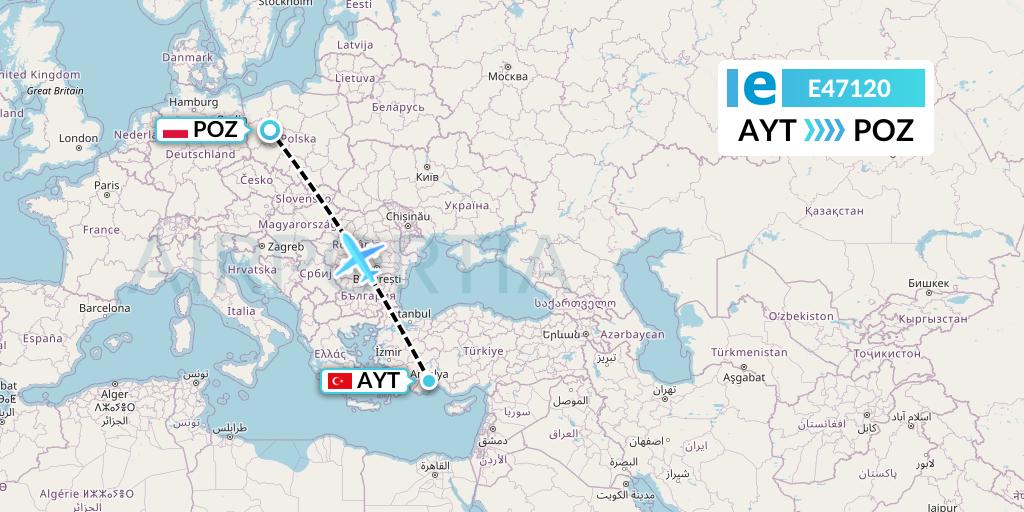 E47120 Estelar Latinoamerica C.A. Flight Map: Antalya to Poznan