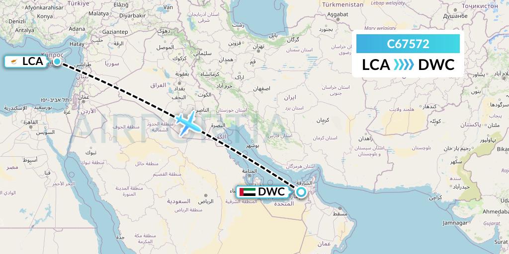 C67572 Capitol Air Express Flight Map: Larnaca to Dubai