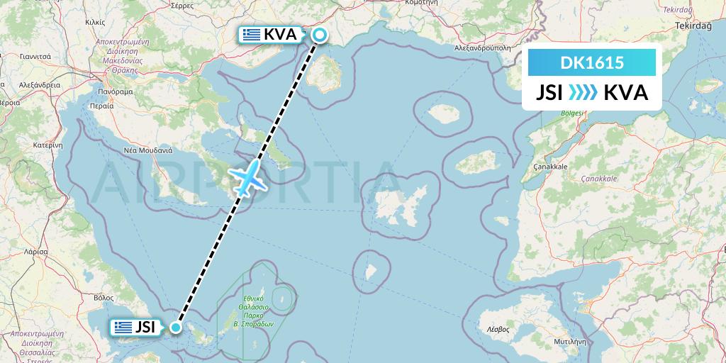 DK1615 Thomas Cook Airlines Scandinavia Flight Map: Skiathos to Kavala
