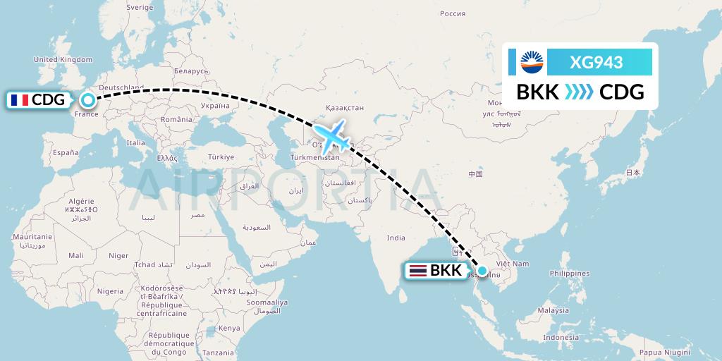 XG943 SunExpress Deutschland Flight Map: Bangkok to Paris