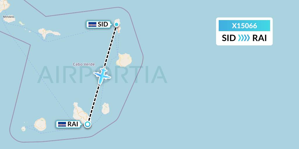 X15066 Nik Airways Flight Map: Espargos to Praia