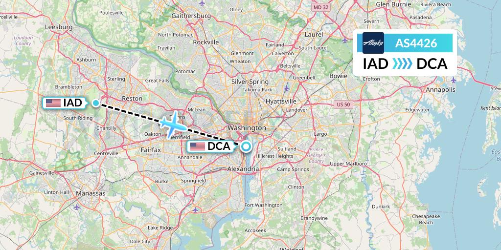 AS4426 Alaska Airlines Flight Map: Washington to Washington