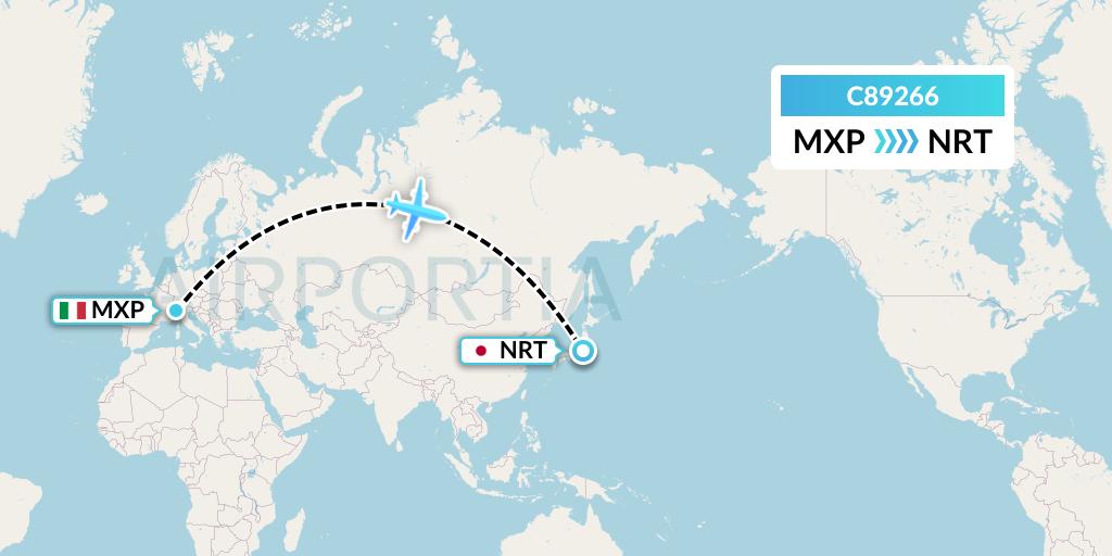 C89266 Cronos Airlines Flight Map: Milan to Tokyo